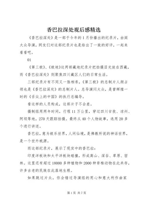 香巴拉深处观后感精选.docx