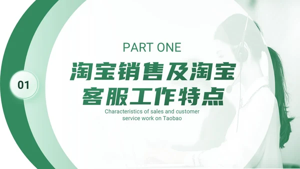 绿色简约商务打造金牌客服团队汇报述职PPT模板客服培训