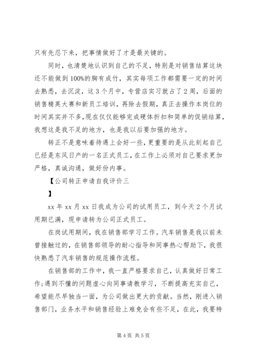 公司转正申请自我评价.docx