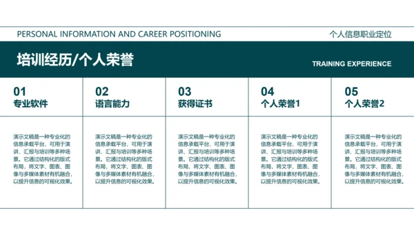 橙青渐变色杂志风个人简历PPT模板
