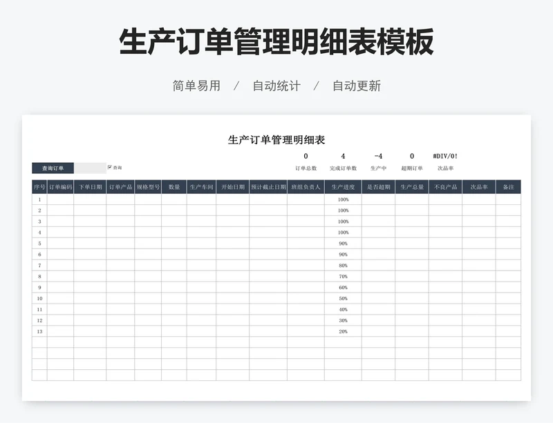 生产订单管理明细表模板