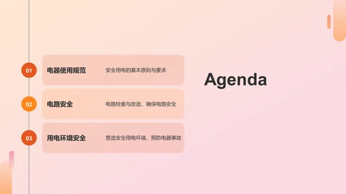 橙色商务风用电安全PPT模板