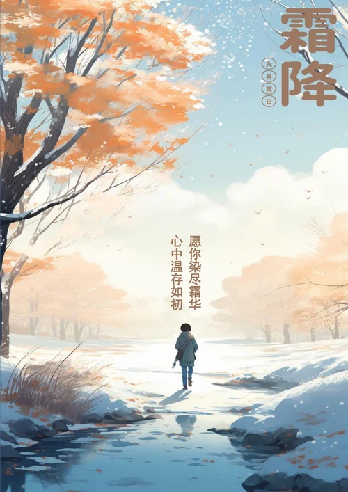 二十四节气霜降海报