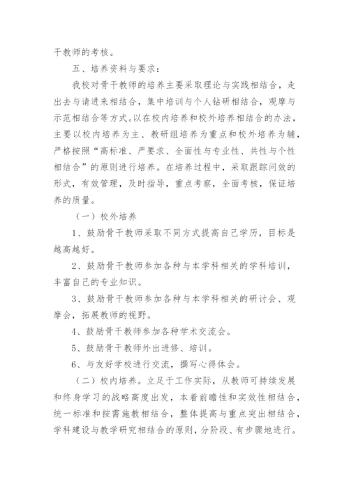 最新的骨干教师培养计划.docx