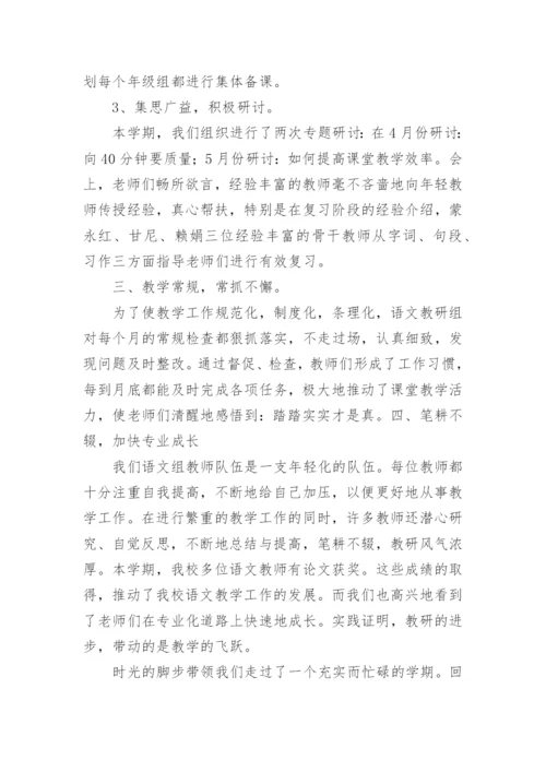 小学语文高段教研组工作总结.docx