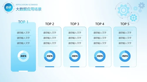 蓝色互联网科技风商务风AI拥抱数据开启变革商务通用PPT模板大数据