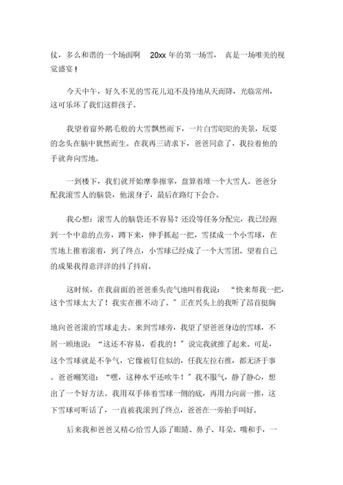关于小学写雪作文500字集锦6篇范文精选