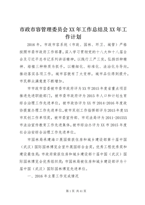 市政市容管理委员会XX年工作总结及XX年工作计划.docx