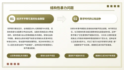 褐色小清新世界和平日主题班会PPT模板