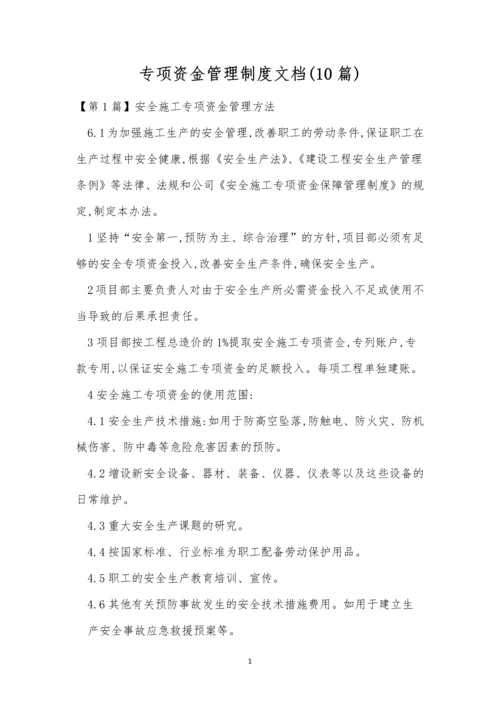 专项资金管理制度文档(10篇).docx