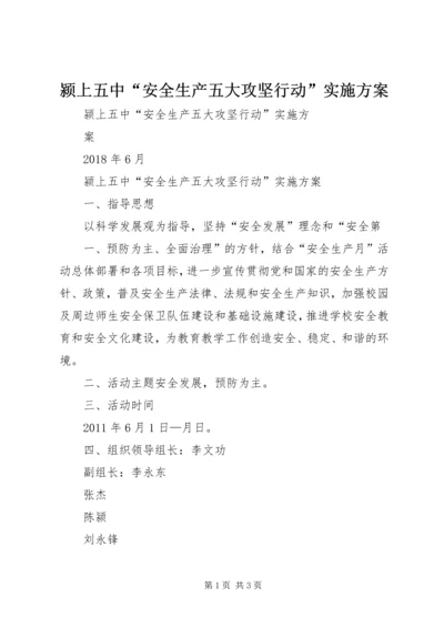 颍上五中“安全生产五大攻坚行动”实施方案.docx