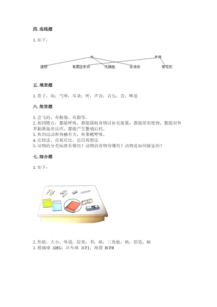 教科版一年级下册科学期末测试卷精品【综合题】.docx