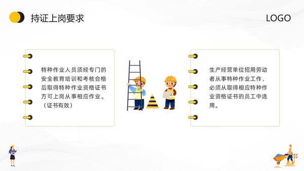黄色卡通特种作业安全培训PPT模板宣传PPT动态PPT安全教育