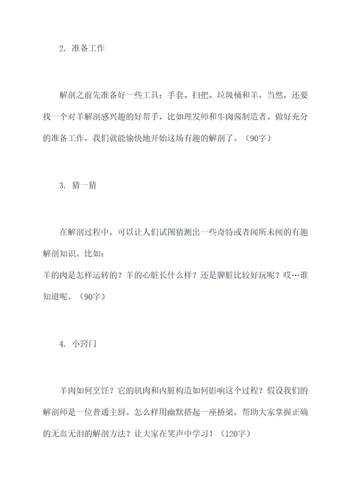 解剖羊的提纲