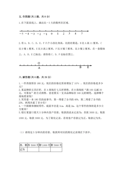 人教版六年级下册数学期末测试卷含答案【基础题】.docx