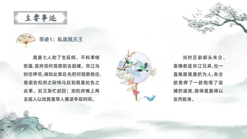 古风水彩水墨水浒传宋江PPT读书分享