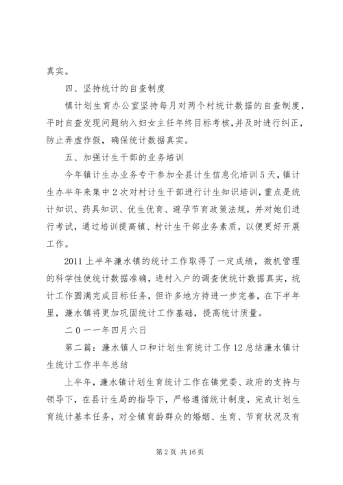 濂水镇人口和计划生育统计工作总结.docx