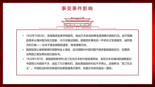 红色简约渐变实景勿忘国耻牢记九一八主题PPT模板
