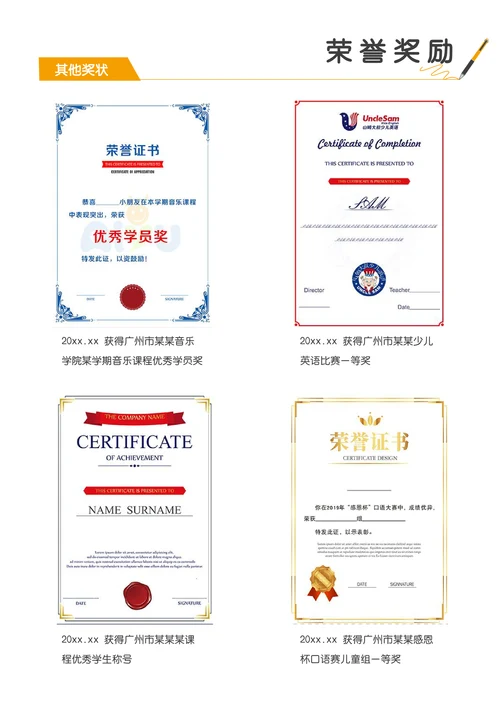 小升初升学学生简历封面+自荐信套装