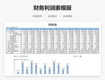财务利润表模版