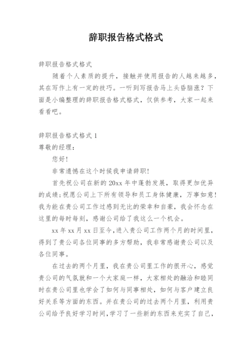 辞职报告格式格式.docx