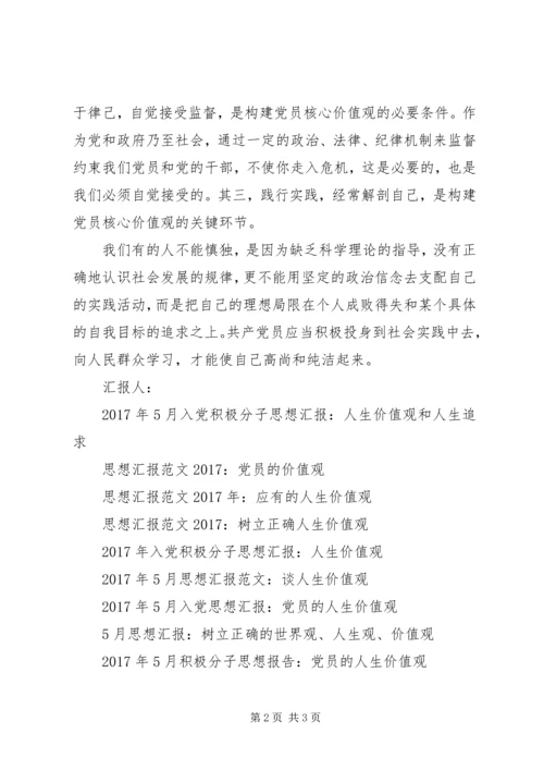 思想汇报格式：新时期党员价值观之我见.docx