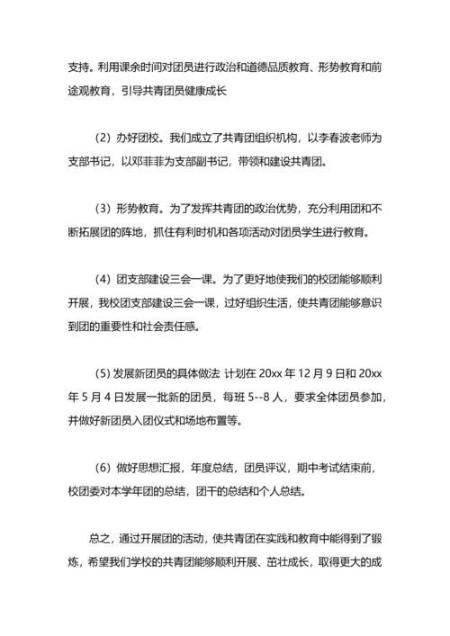 学校共青团工作计划.docx