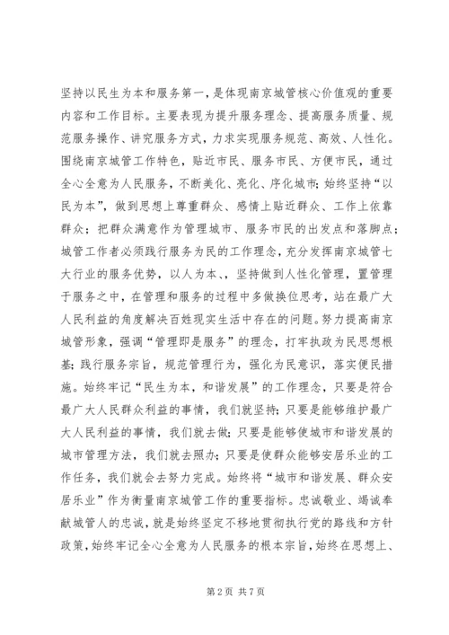 城管核心价值观大讨论心得体会.docx