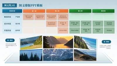 彩色商务风5项图文排版PPT单页