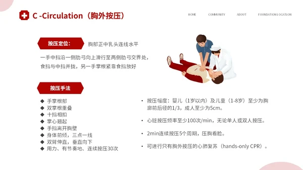 红色简约插画风安全护航救在身边58世界红十字日应急救护培训