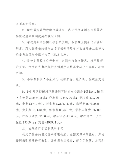 学校财务工作自查报告8篇.docx