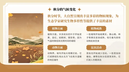 棕色中国风秋分节气介绍PPT模板