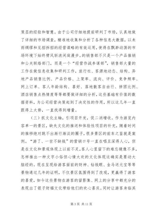 景区公司工作总结及工作计划.docx