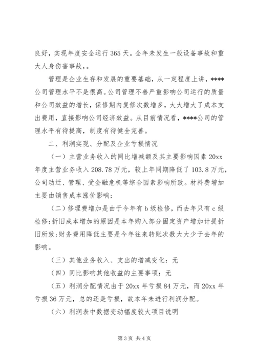 公司亏损情况说明范文.docx