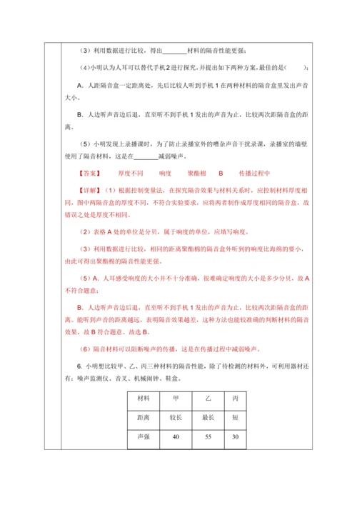 2.5 跨学科实践：制作隔音房间模型（教学设计）【2024人教新版八上物理高效完全备课】