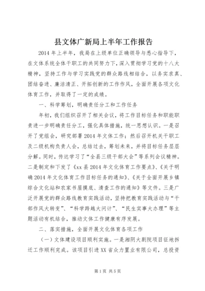 县文体广新局上半年工作报告.docx