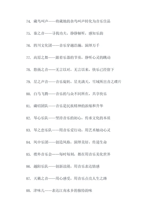 藏族乐器团队名字和口号