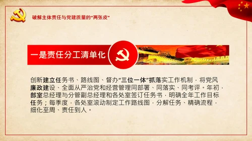 党支部破解“两张皮”全力促进党建和业务的深度融合PPT模板