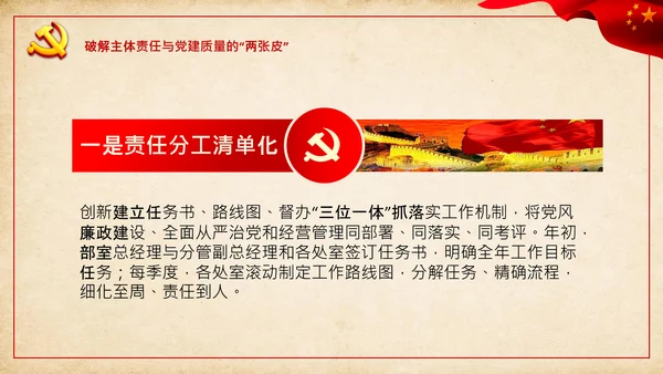党支部破解“两张皮”全力促进党建和业务的深度融合PPT模板