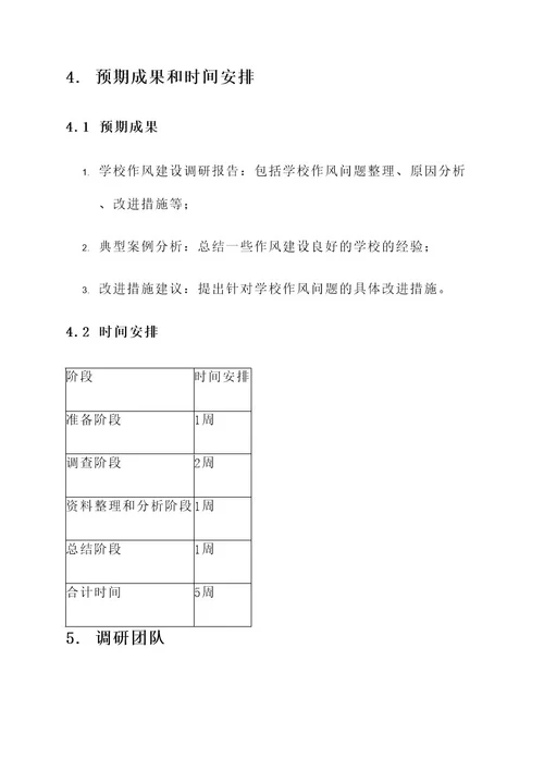 学校作风建设调研方案