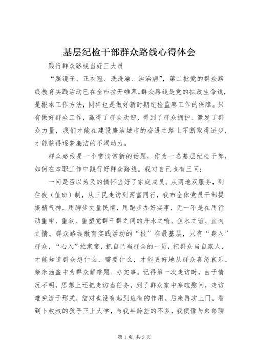 基层纪检干部群众路线心得体会 (2).docx