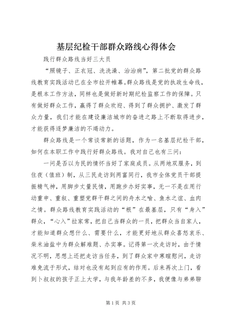 基层纪检干部群众路线心得体会 (2).docx