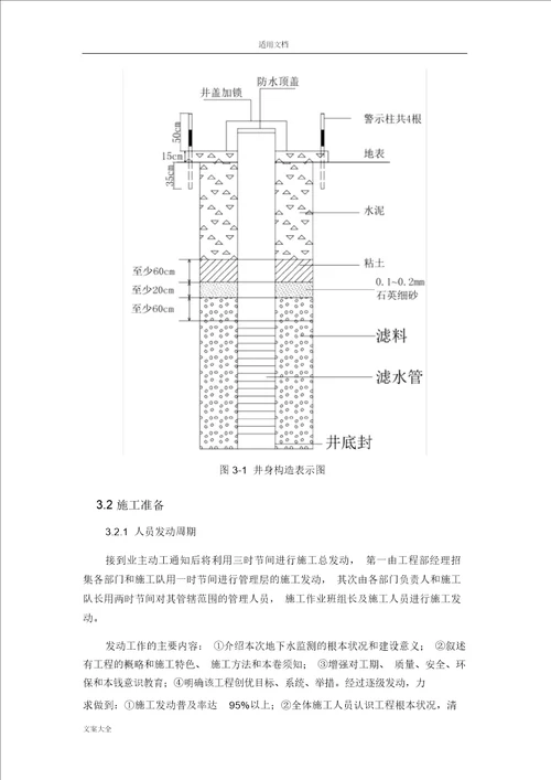 地下水环境监测井施工方案设计