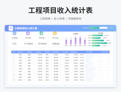 工程项目收入统计表