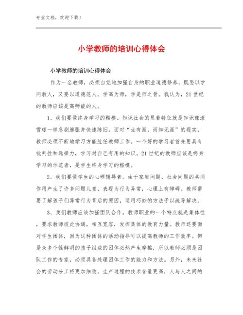 小学教师的培训心得体会例文5篇合集.docx