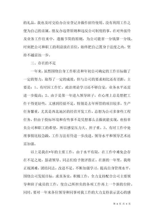 公司企业副总经理廉政述职报告.docx