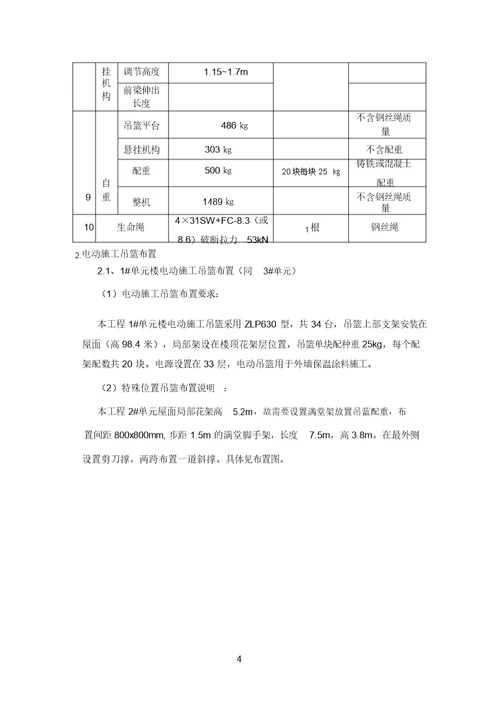 电动吊篮安全专项施工方案含计算书