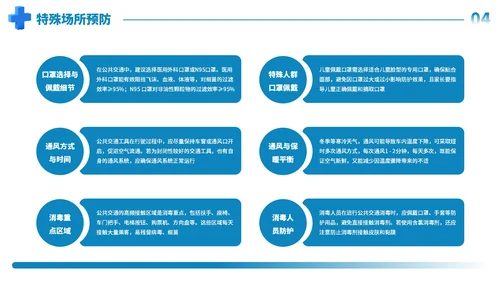 蓝色商务常见传染病预防知识PPT模板