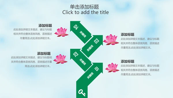 清新淡雅中国风荷花动态PPT模版