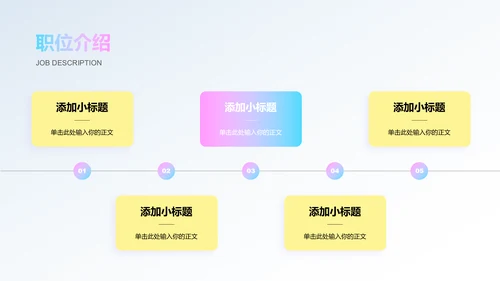 蓝粉色渐变简约个人入职介绍演示PPT模板